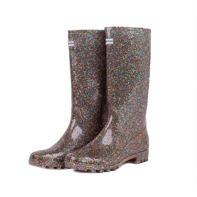 Chuva Galocha Adulta Feminina GALOCHA CANO ALTO GLITTER MULTICOR